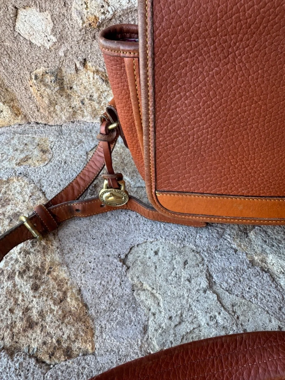 Vintage Dooney & Bourke All Weather Leather Shoulder Crossbody Bag made in USA